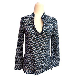 Women’s size 2 Tory Burch 100% cotton top tunic with sequins boho office
